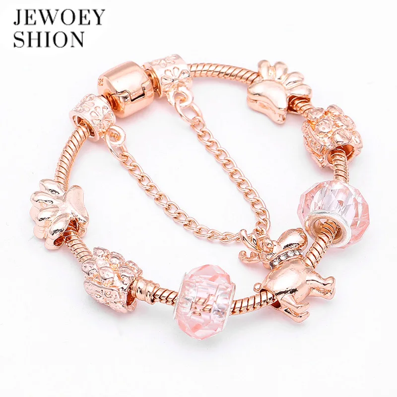 

JEWOEY SHION Jewellery European Popular Charm Bracelets For Women Silver Plated Chain Bracelets & Bangles DIY Jewelry Pulseras