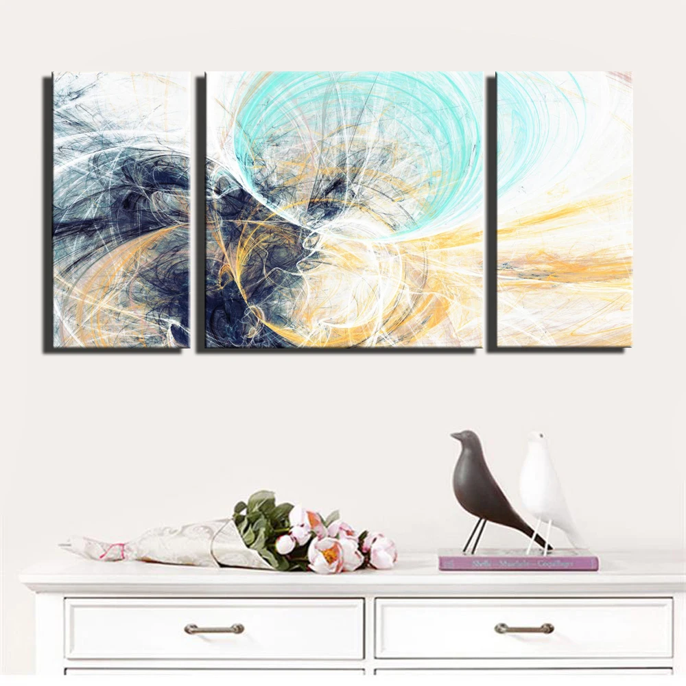 

3 Panels Abstract Canvas Paintings Bright Colorful Modern Modular Pictures Wall Art Posters And Prints For Living Room Cuadros