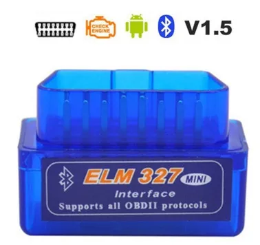 25K80 Мини elm327 Bluetooth OBD2 V1.5 Elm 327 V 1,5 Android автомобильный адаптер сканер OBD 2 Elm-327 OBDII автоматический диагностический инструмент сканер - Цвет: Синий