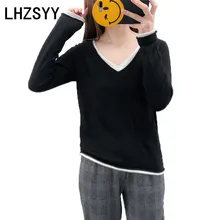 LHZSYY Spring Autumn New Women's Cashmere Sweater Fashion V-Neck Long-Sleeved Shirt Solid Color Wool Knit Pullovers Soft Sweater LHZSYY Spring Autumn New Women's Cashmere Sweater Fashion V-Neck Long-Sleeved Shirt Solid Color Wool Knit Pullovers Soft Sweater