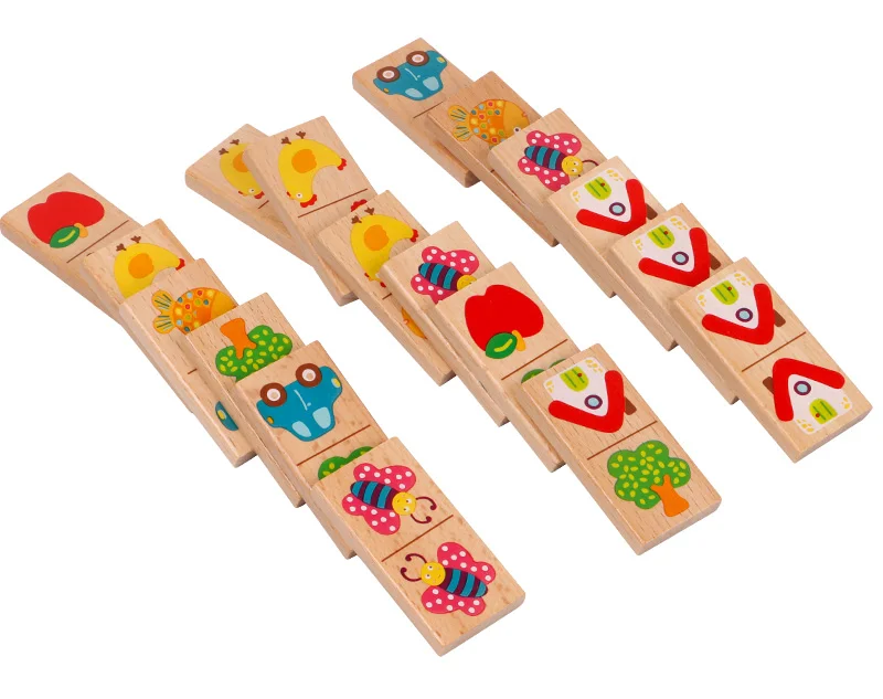 Candywood 28 шт./лот высокое качество бука Детские деревянные игрушки детский сад домино образовательные головоломки для детей игрушки