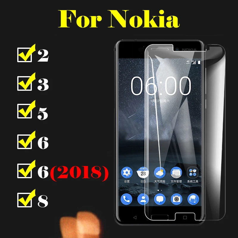 Защитное стекло для Nokia 2 3 5 6 8 2018 пленка закаленное noka nokia2 nokia3 nokia5 nokia6 защита