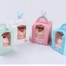 500 шт/Партия 1 коробка для кексов с окном с ручкой коробка для марклона