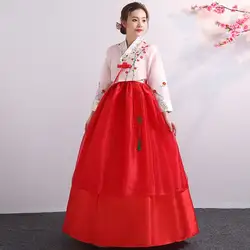 Корейский ханбок красный корейский костюм принцессы Корейская одежда Северная Корея платье Национальный костюм корейский традиционное