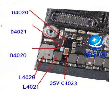 5 компл./лот для iphone 6s подсветка ic наборы U4020 катушки L4020, L4021 диод D4020, D4021 конденсатор с алюминиевой крышкой, C4023