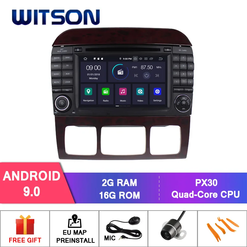 Clearance WITSON Android 9.0 CAR DVD GPS RADIO for MERCEDES-BENZ S CLASS S-W220/S280/S320/S350 audio system with gps car audio gps dvd 1