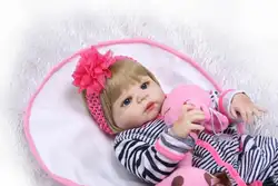 57 см всего тела силикона Reborn Baby Doll Игрушки для девочек Bonecas блондинка новорожденных принцессы Bebe живые Младенцы подарок купаться игрушка