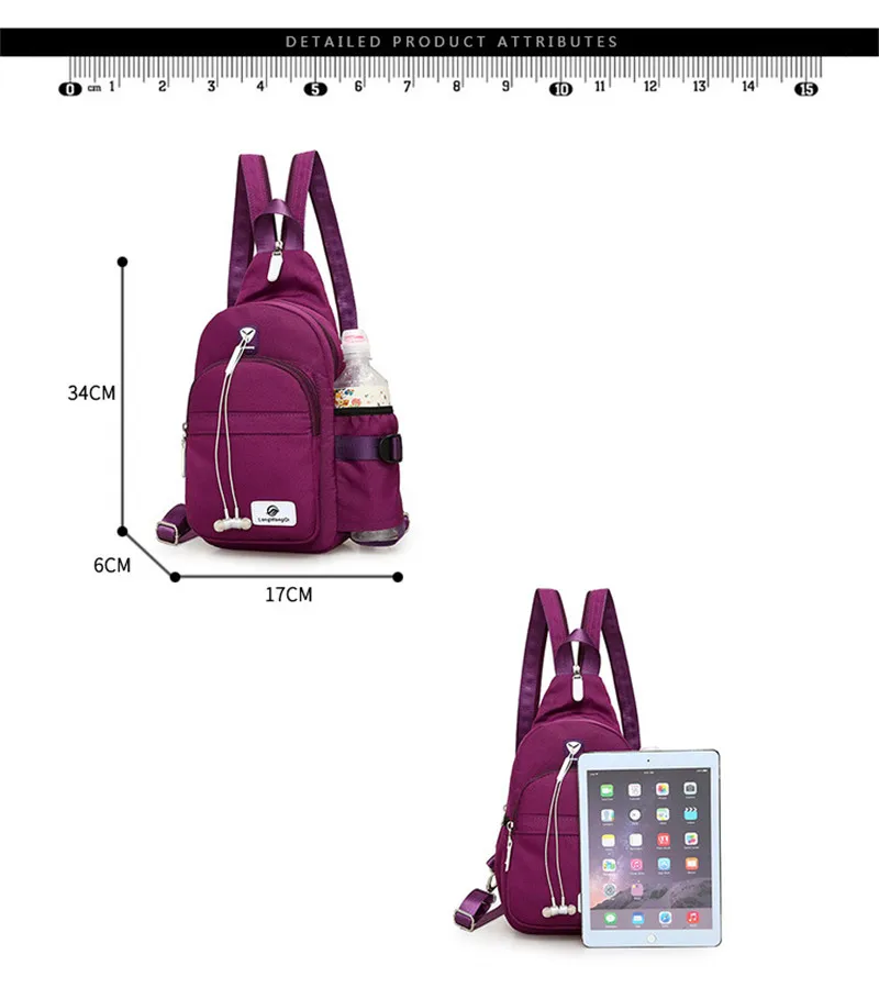Новая женская нейлоновая сумка через плечо, повседневные маленькие рюкзаки для путешествий, женские повседневные нагрудные сумки, Дамский рюкзак Mochilas