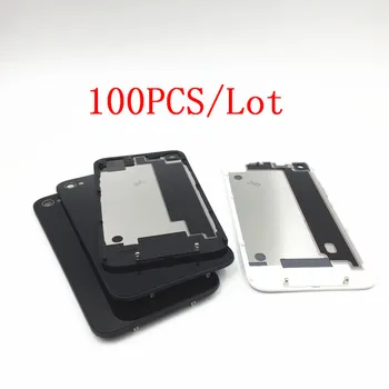 

RTBESTOYZ 100PCS/Lot Phone Back Cover Case For iphone 4 4G 4S Rear Glass Battery Door Housing With Logo Replacement