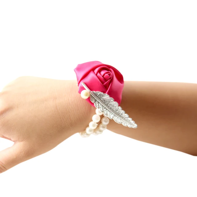 Kyunovia Flower Bracelet for Hand Prom Flowers Corsage Wedding