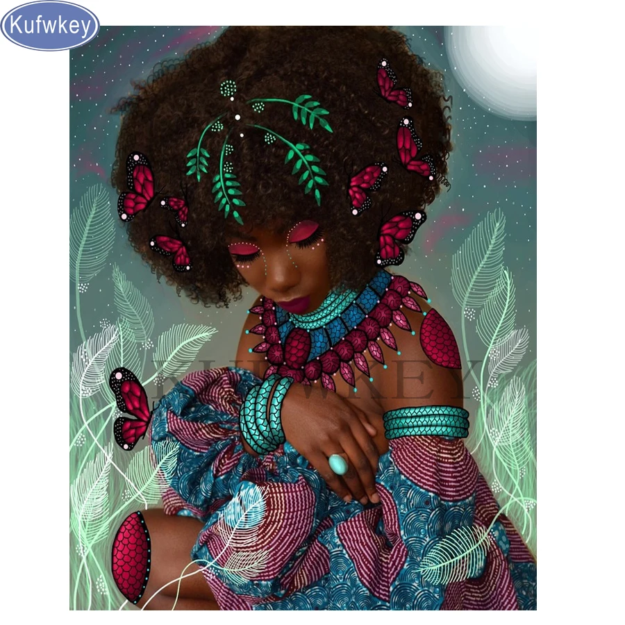 

kufwkey art&Crafts,Diamond Painting Africa girl Full Square diamond mosaic Diamond Embroidery people,3d Cross Stitch,woman gift
