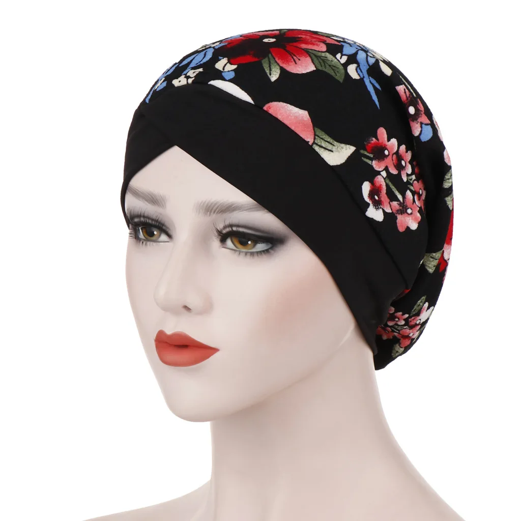 

Comfortable Women Fashion Sleeping Cap Forehead Cross Edging Hooded Hair Cap Night Sleep Hat Ladies Turban Sleeping Hat
