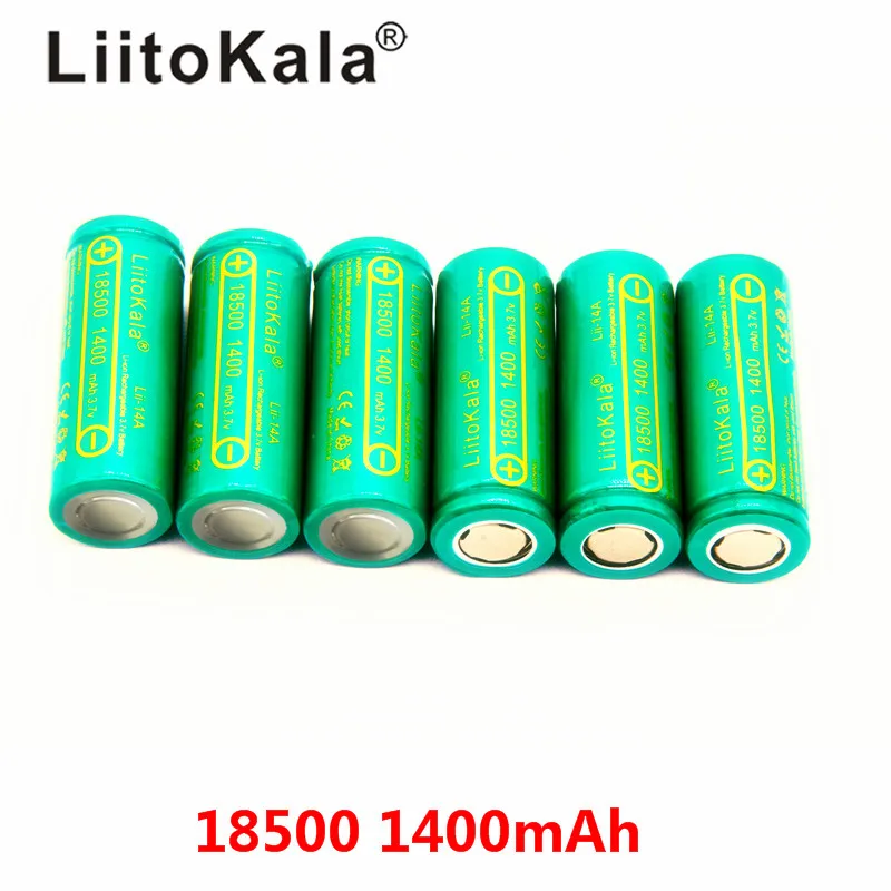 LiitoKala Lii-14A 18500 1400 аккумуляторная батарея 18500 батарея 3,7 в для lashlight безопасный литий-ионный аккумулятор