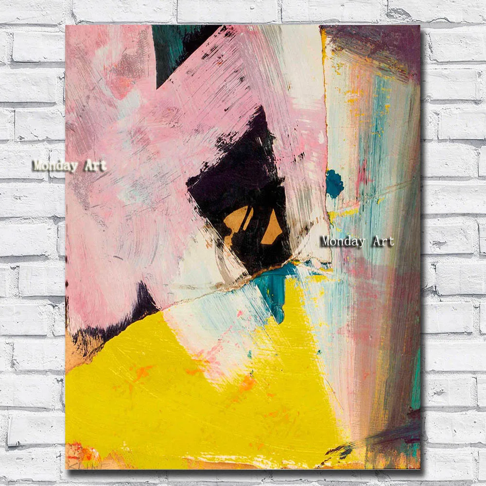 VVV  Large-Size-oil-Painting-Franz-kline-Black-Angle-with-Yellow-Wall-Art-Canvas-Pictures-for-Living
