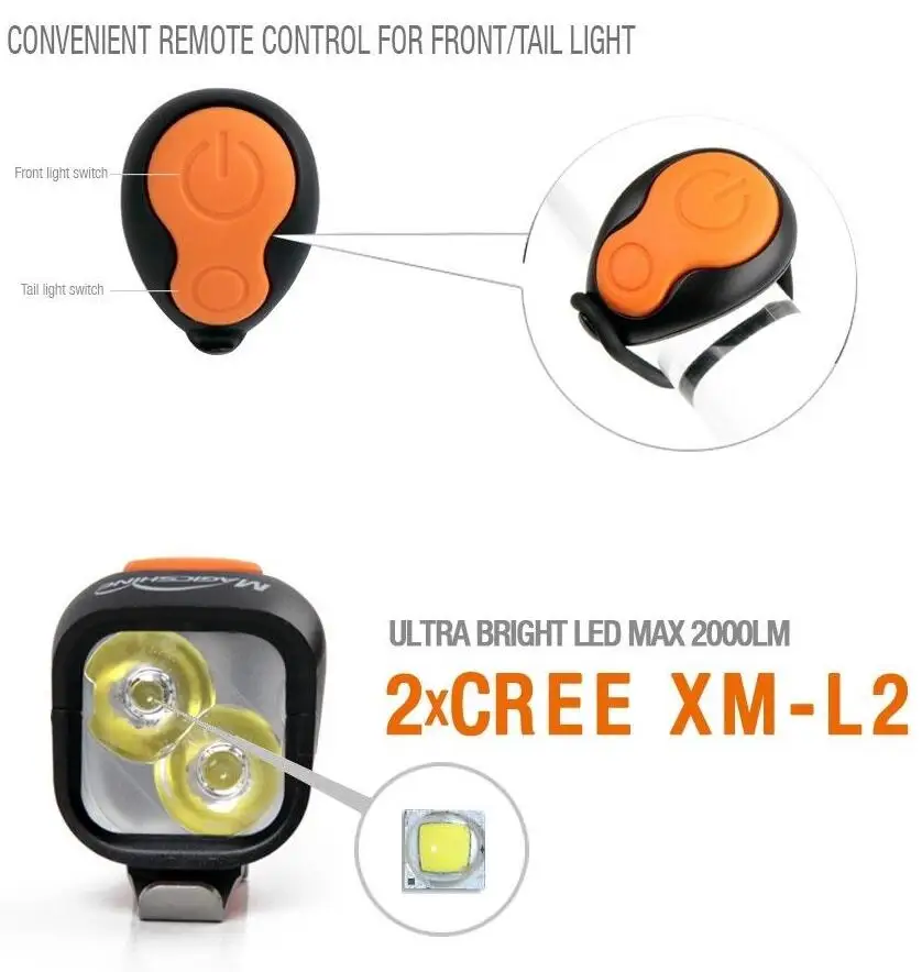 Perfect MagicShine MJ902 2000 Lumen LED Bike Front and rear light 2