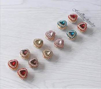 

heart shape Magnet Brooch 6color Big Rhinestones Shirt Collar Clip Clothing Accessory Starfish Brooches Badge Hijab Pin
