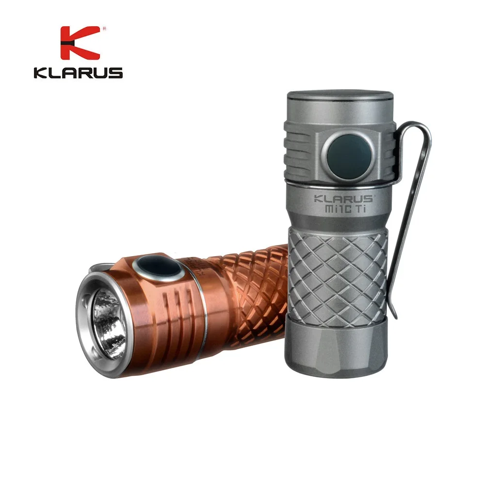 KLARUS Mi1C светодиодный фонарь Ti/Cu CREE XP-L HI V3 600LM мини титановый фонарь с 16340 литий-ионным перезаряжаемым аккумулятором для самообороны