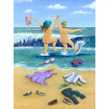 

5D DIY Diamond Mosaic Embroidery Beach Couple Diamond Painting Full square Rhinestones cross stitch mazayka home decor JS1871