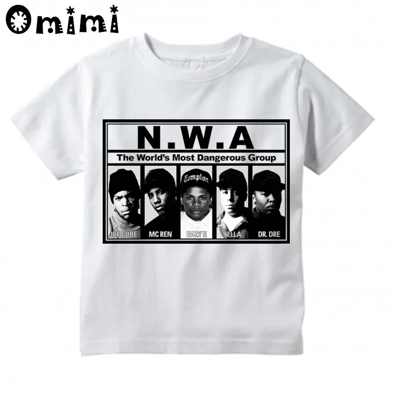 Детская футболка NWA Straight Outta Compton в стиле хип-хоп с мемориальным дизайном повседневные топы с короткими рукавами для мальчиков и девочек, детская забавная футболка