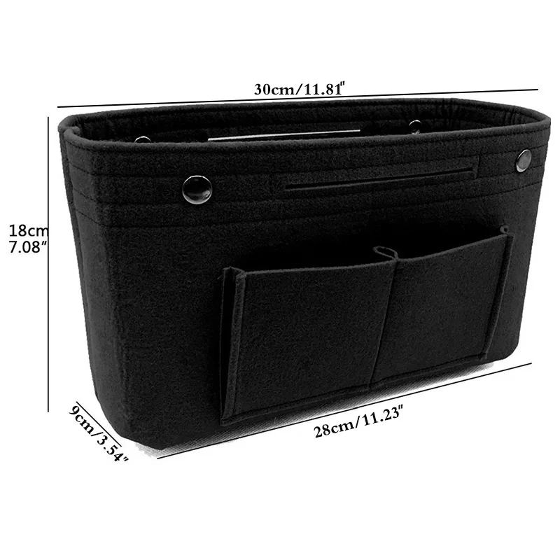 Makeup Storage Organizer,Felt Cloth Insert Cosmetic Bag Multi-pockets Fits in Handbag Cosmetic Toiletry Bag for Travel Organizer