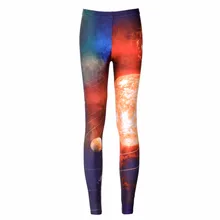 New Arrival 3668 Sexy Girl Galaxy Moon Sun Planet Orbit Printed Elastic Fitness Polyester Workout Women Leggings Pants