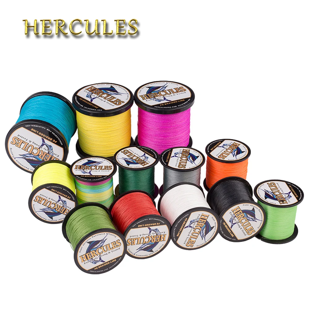 Online Hercules 500M Linea di Pesca 4 Fili Intrecciato Linea di Pesca Multifilamento Pesca PE di Pesca Alla Carpa Cavo Peche 6 100LB Filo Intrecciato