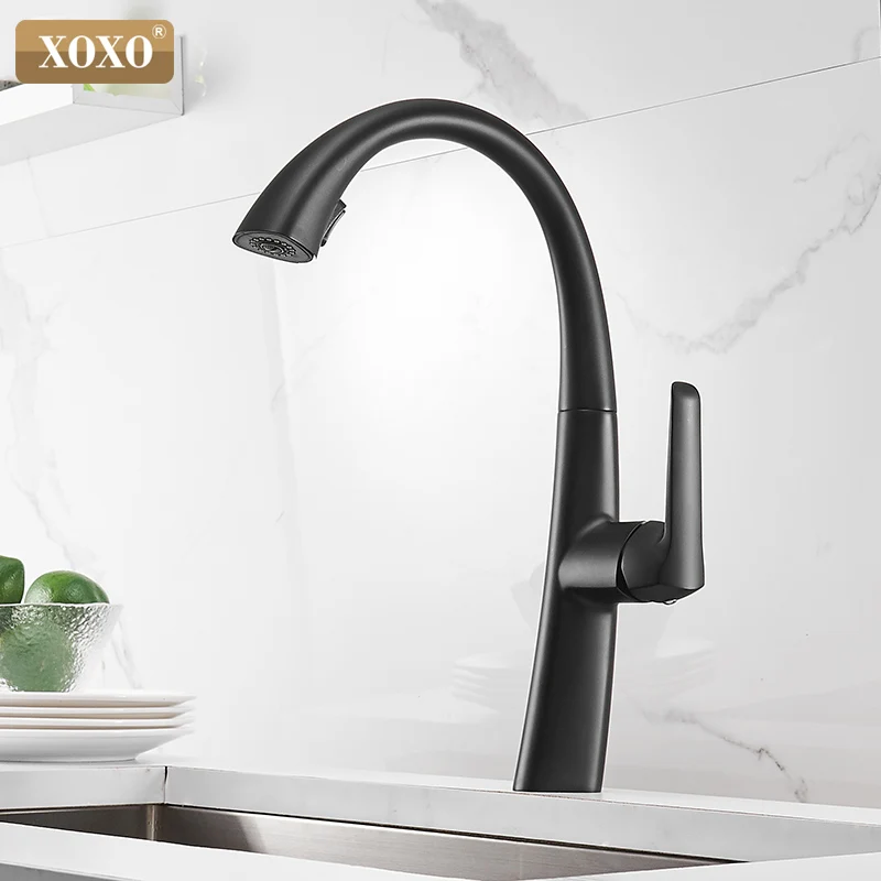  XOXO Kitchen Faucet Pull Out Cold and hot Chrome Kitchen Tap Single Handle 360 Degree Water Mixer T - 33027937246