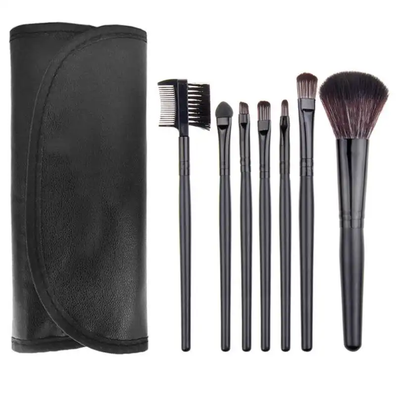 Colorido em pu Cabelo Sintético Profissional Peixe Especial Punho Plástico Cosmetic Make up Brush Kit Makeup Brushes Grupo Bolsa 7 Pcs 10 Makeup Brushes Set colorido em PU saco