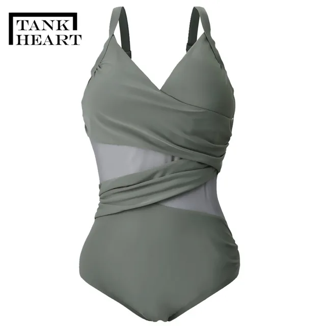 {Excellent|Wonderfull|Very Good|Very Recommended} Tank Heart push up Trikini One-Piece Suits Monokini Plus Size Swimwear Women Mesh Sexy Swimsuit One Piece Badpak Swim Suit XXXL Best Price