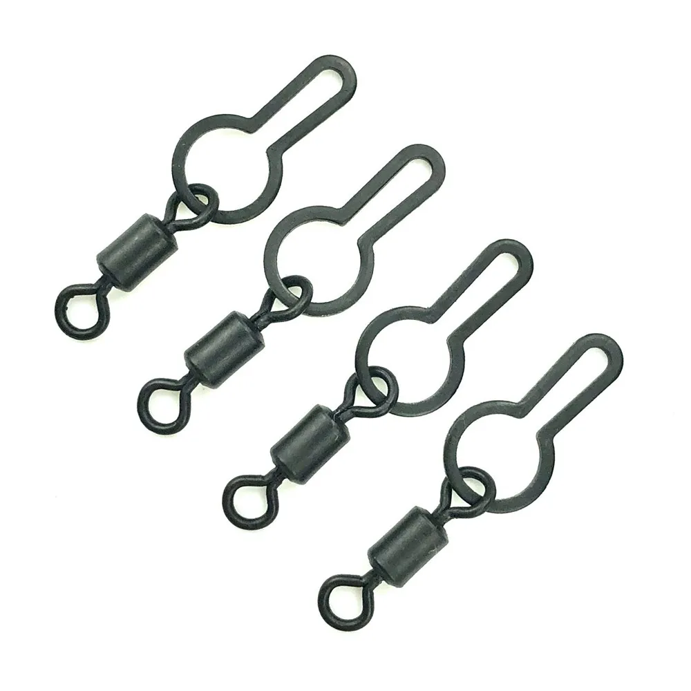 

20pcs Carp fishing pva bag swivel matte black quick change swivels Designed for PVA mesh bags hook link