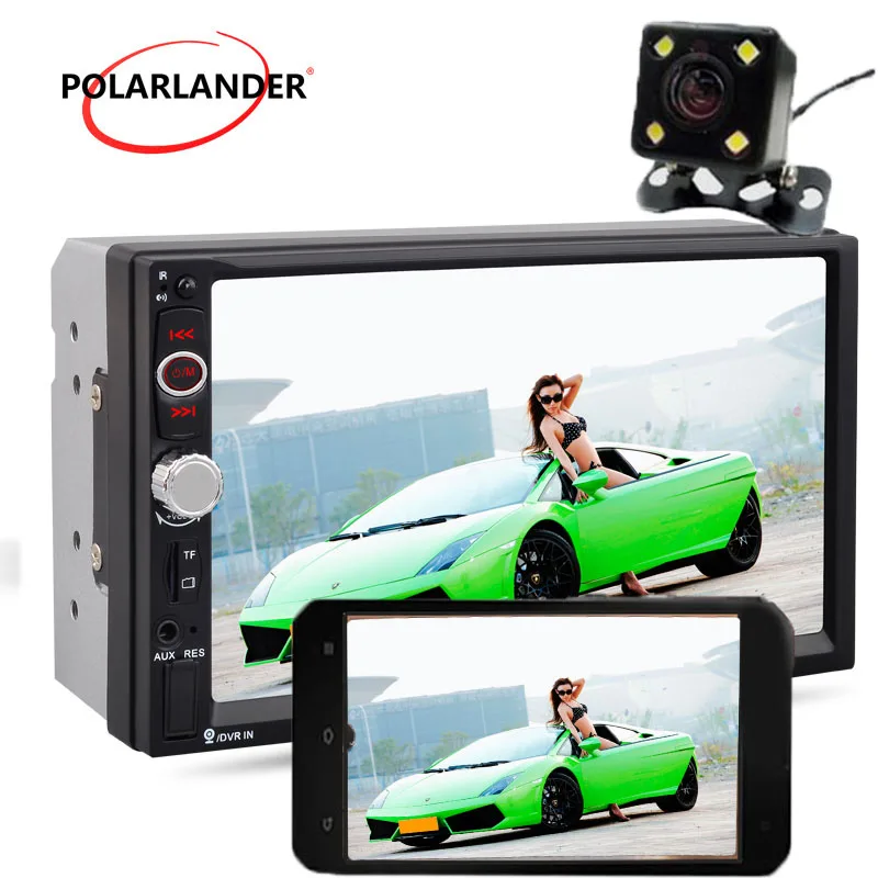 

Touch Screen 7 Inch Mirror For Android Phone Car Radio MP5 Player Bluetooth 2 Din Mirror Link Screen USB/TF/AUX/FM With Camera