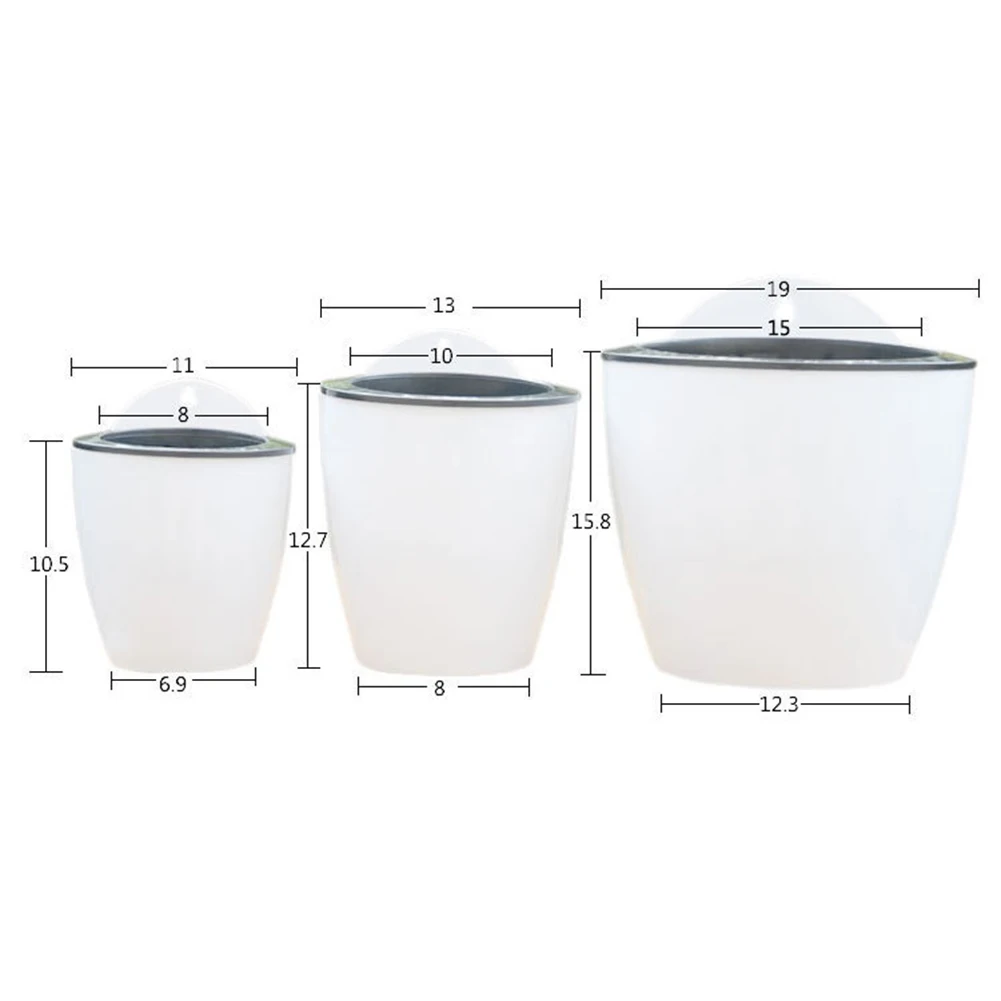 

Self Watering Flower Pot Wall Hanging Resin Plastic Planter Durable For Garden Balcony FPing