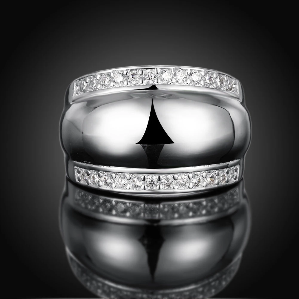 Современный 925 пробы Серебряные кольца Для женщин человек невидимая Настройка CZ AAAA+ Кристал для свадьбы, помолвки кольцо ювелирные изделия