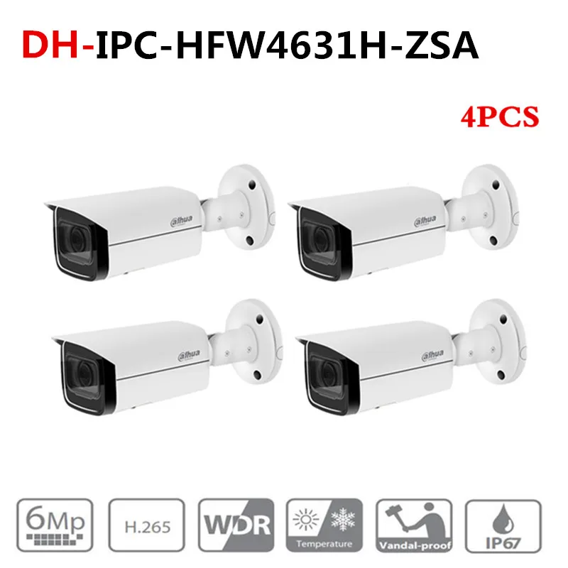 Dahua 6MP IP камера IPC-HFW4631H-ZSA Обновление от IPC-HFW4431R-Z 4 шт./лот со встроенным микрофоном слот для sd-карты PoE камера 6MP