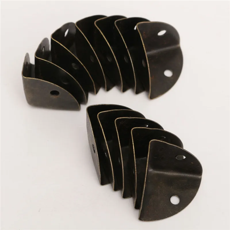 KiWarm 12Pieces/ bag Edge Length25MM With Hole Safety Metal Iron Corner Protector For Old Antique Table Desk Angle Cover