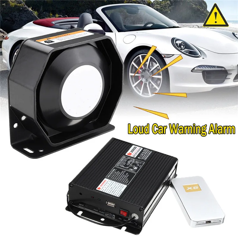 

KROAK 200W 12V DC Loud Car Warning Alarm P olice F ire Siren Horn PA Speaker MIC System