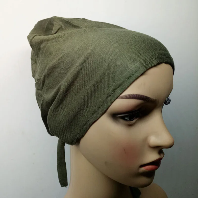 chemo cap Headwrap jersey cotton hat back tie under hijeb bandana free shipin Women's