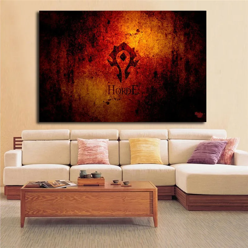 

World Of Warcrafts Horde Canvas Painting Print Living Room Home Decor Modern Wall Art Oil Painting Poster Salon Picture Artwork
