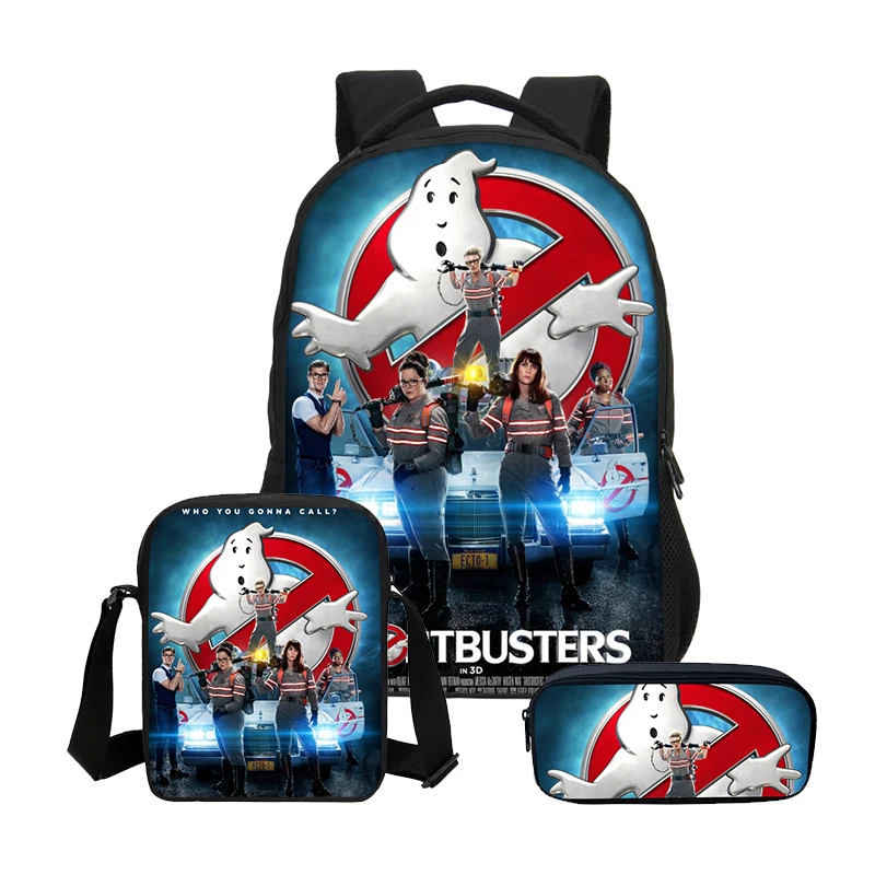 

VEEVANV New Designer Ghostbusters Printing Backpacks For Boys Girls 3 Pcs Set Fashion Laptop Shoulder Bags Teenager Bookbag