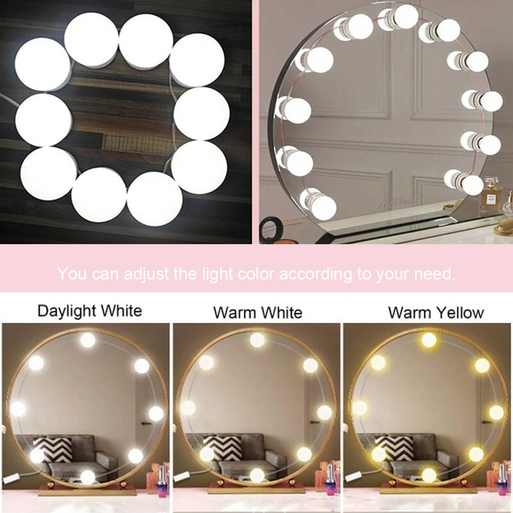 

10 PCS Modern LED Mirror Light For Mirror Front Portable EU UK US Plug 5V 7W 6500K dropship Washroom Dressing Room Make Up Lamp