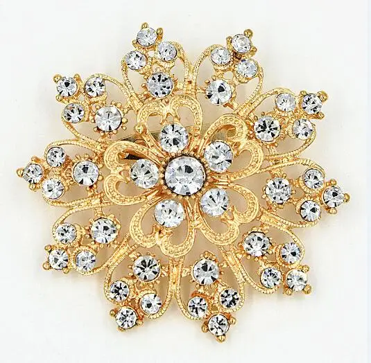 Яркое серебро Цвет Ясно Кристалл Rhinestone Роскошный Сердце цветок Свадебные