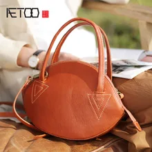 AETOO Original literary handbag retro Sen shell bag ethnic style handmade leather handbags leather shoulder bag