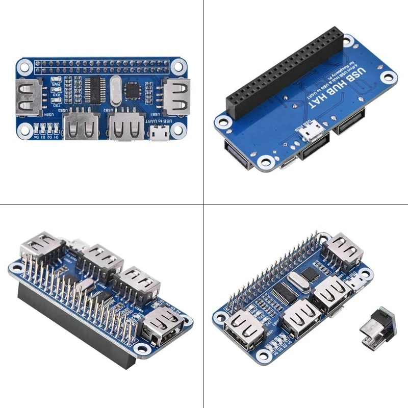 Raspberry Pi 4 порта usb-хаб HAT RPi 0 usb-хаб Hat плата расширения USB для UART последовательная отладка для Raspberry Pi 3B/Zero W