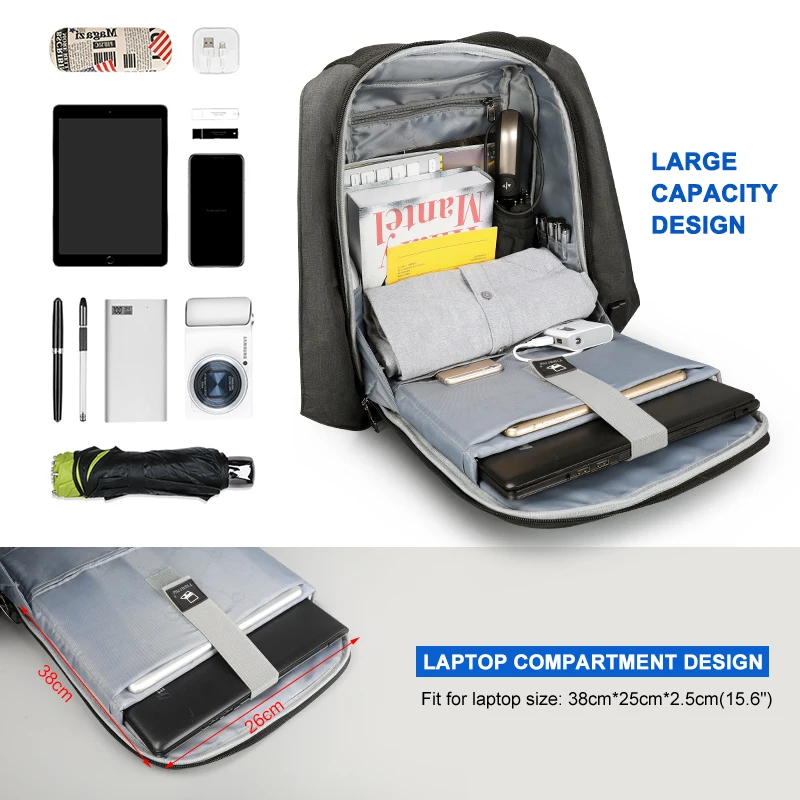 Tigernu Скрытая Anti theft молния 15 6 дюймов Для мужчин школьные рюкзаки ноутбук