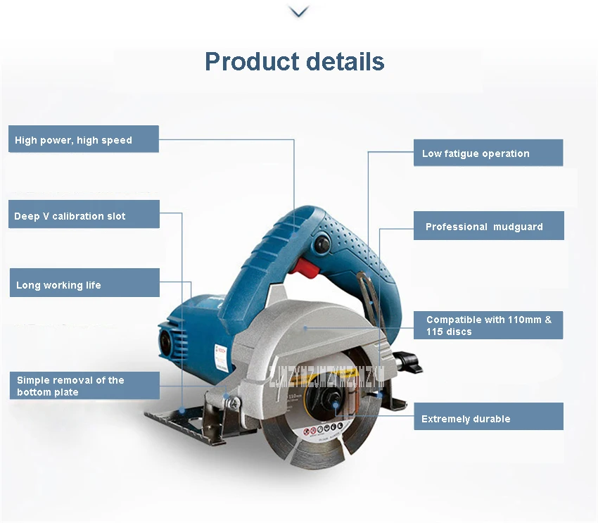 Новинка TDM1250 Бытовая плитка для резки камня электрическая циркулярная пила мини пила для резки дерева/камня/плитки 220 В 1250 Вт 14500 об/мин