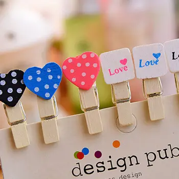 

12pcs Wooden Clothes Photo Paper Peg Pin Clothespin Craft Clips Home Decor