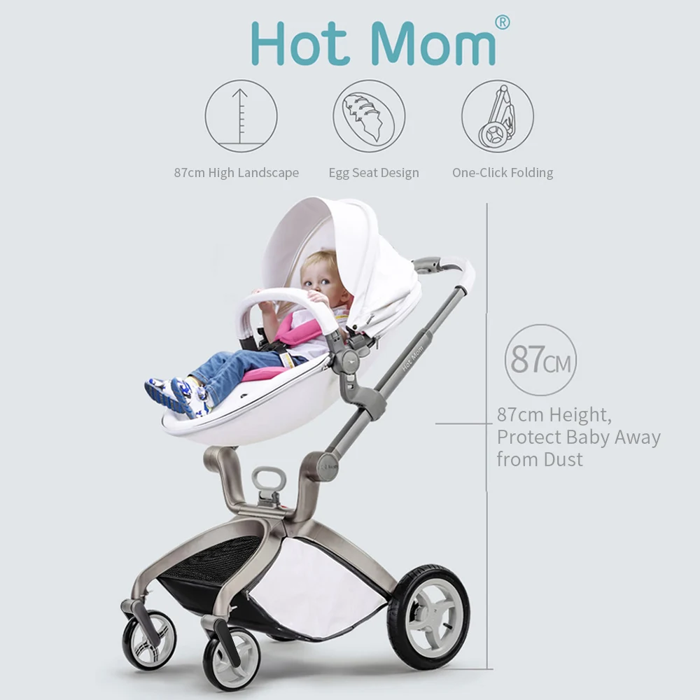 Baby Stroller 3 in 1,Hot Mom travel system High Land-scape stroller with bassinet Folding Carriage for Newborns baby,F22