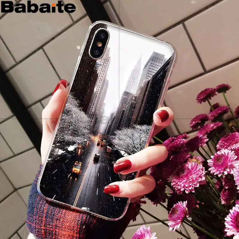 Babaite NYC Нью-Йорк городской пейзаж черный мягкий чехол для телефона Apple iPhone 8 7 6 6S Plus X XS MAX 5 5S SE XR Чехлы для мобильных телефонов