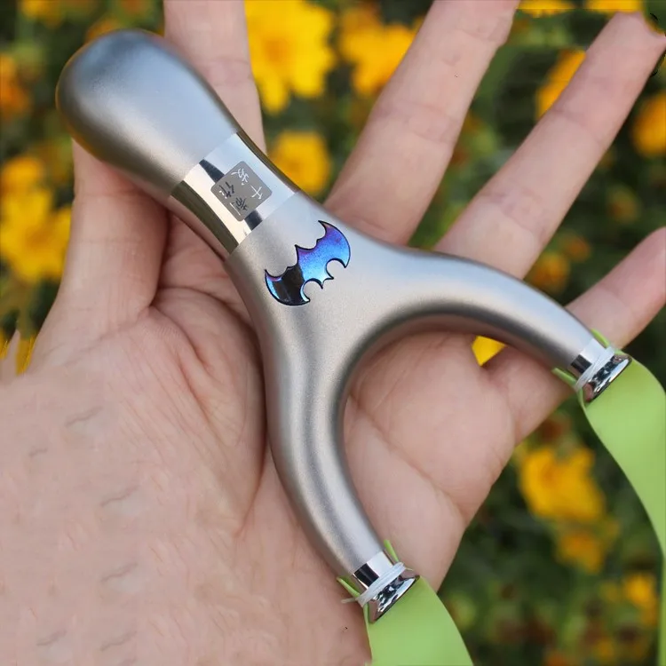 

Genuine Slingshot Titanium alloy Slingshot Catapult Flat Rubber Band Shooting Adult Sling Shot High Quality Outdoor Tools