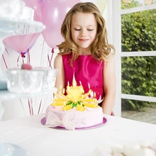 13 Parttens Electronic Art Candle Double Layer Rotating Musical Lotus Birthday Candles with Holder Gift for Kids Birthday